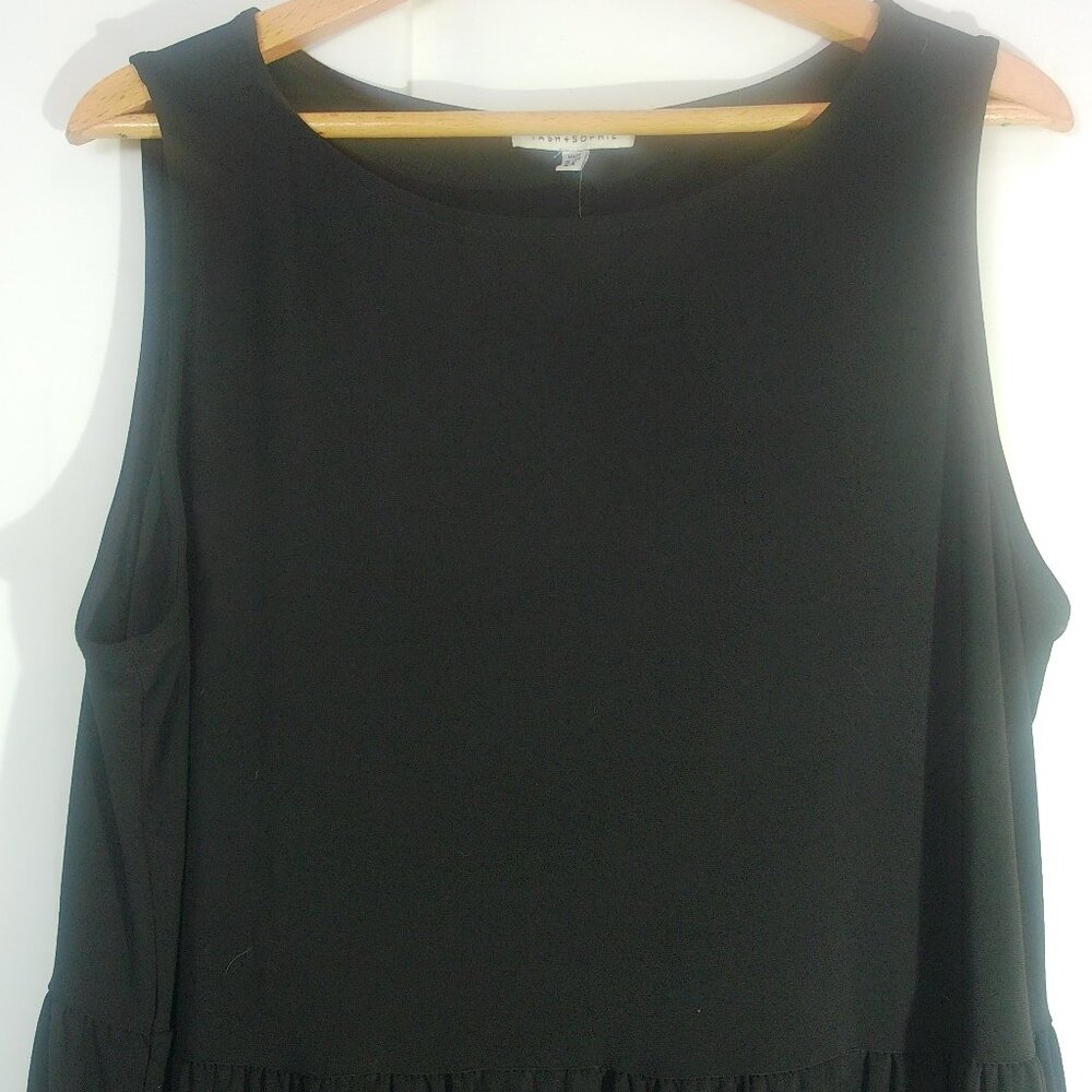 Tash + Sophie Black Midi Dress Womens 2X Sleeveless Stretch NWT - Picture 3 of 5